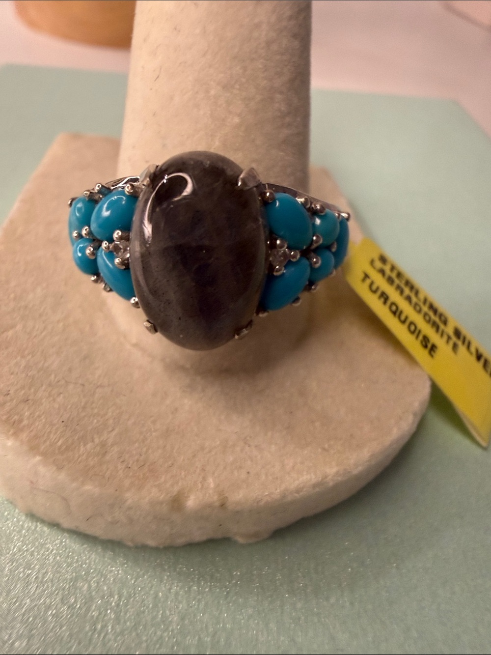 Sterling Silver Turquoise and Labradorite Ring
